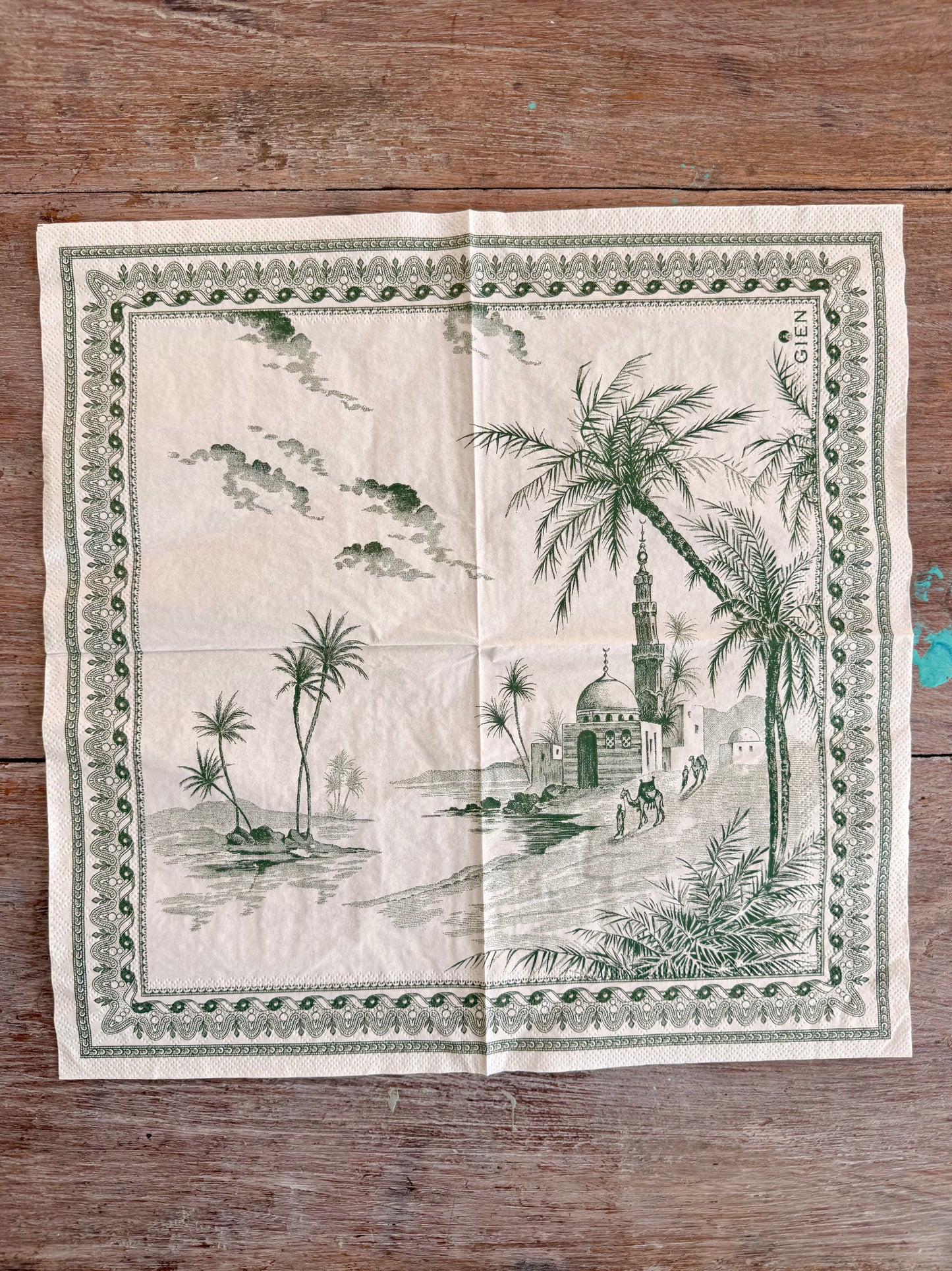 Napkin-Idyllic Egyptian Scene-French Collection
