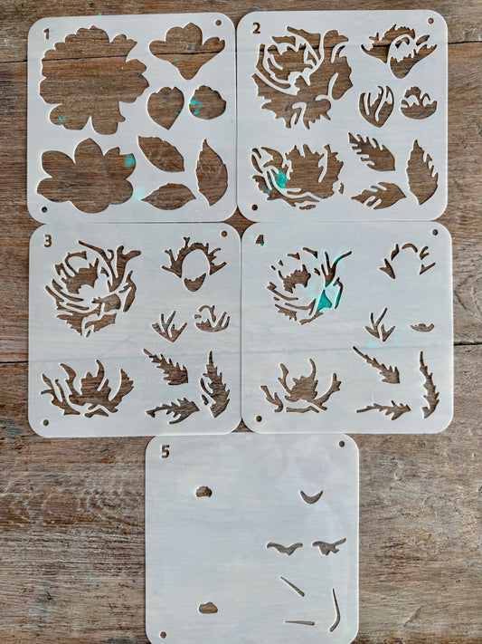 Stencil-Layered Roses