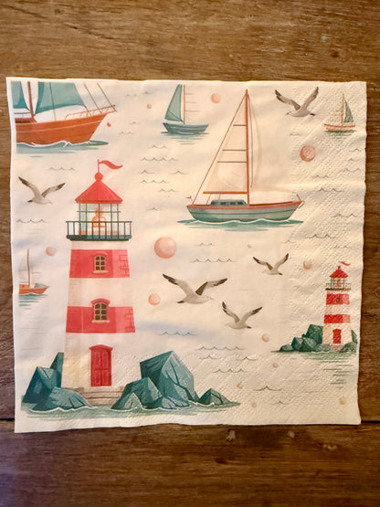 Napkin-Sail Seagull trio
