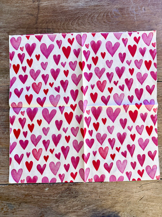 Napkin-Love Hearts