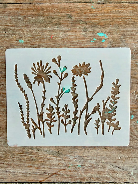 Stencil-Flower Field burst