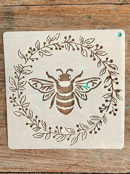 Stencil - Bee Wreath