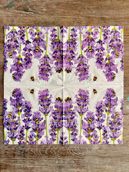 Designer Napkin-Bees Lavender large