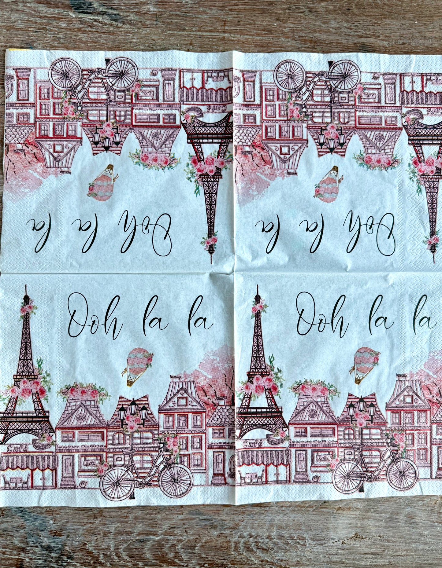 Napkin-Pink Rose Paris