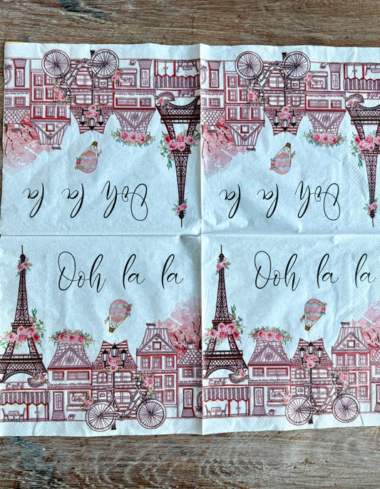 Napkin-Pink Rose Paris