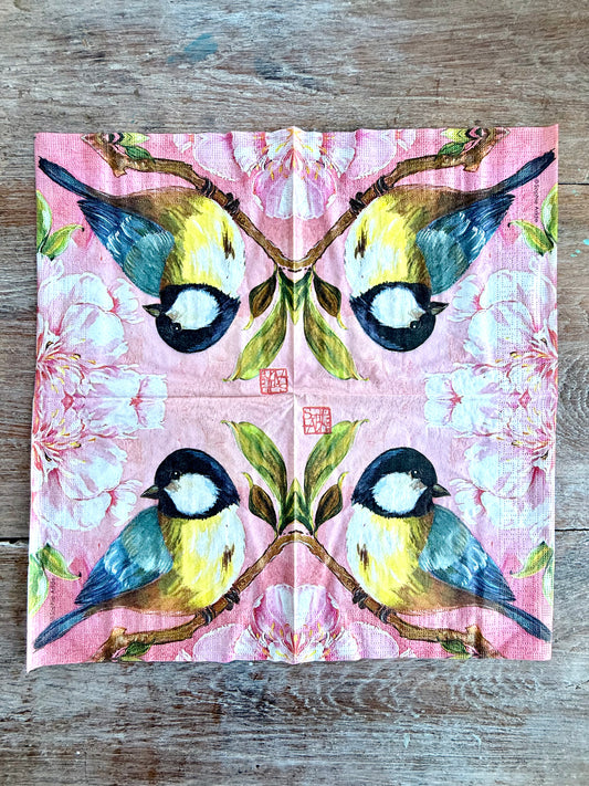 Designer Napkin-Bird on a Rose