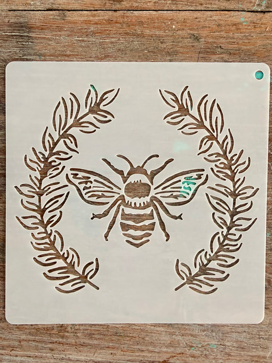 Stencil -Bee Wreath