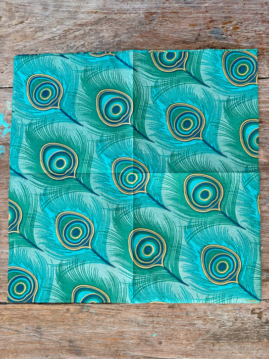 Napkin-Peacock Plume-French Collection