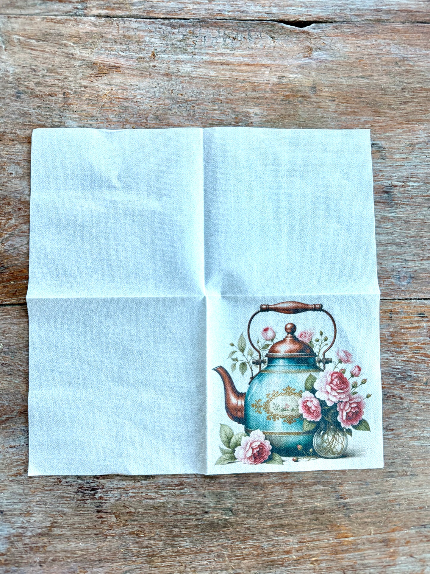 Linen tex Napkin- Teapot florals
