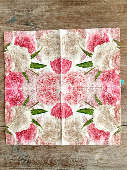 Designer Napkin-Peonies Large