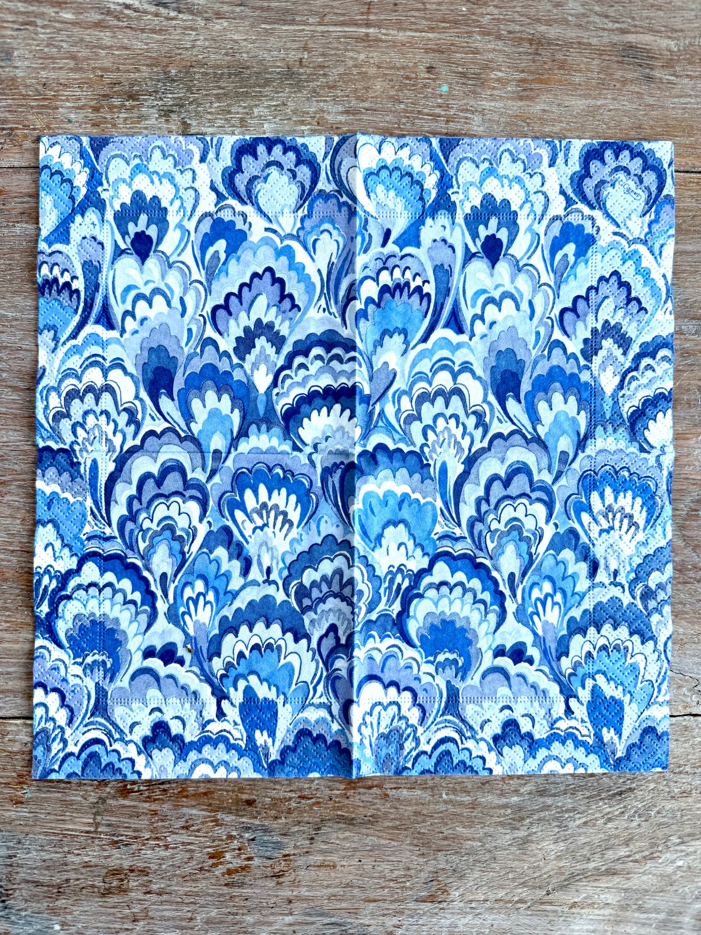 Designer Napkin- Marbled Ceramica Indigo