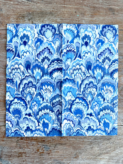 Designer Napkin- Marbled Ceramica Indigo