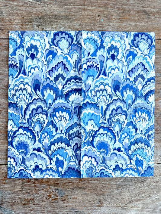 Designer Napkin- Marbled Ceramica Indigo