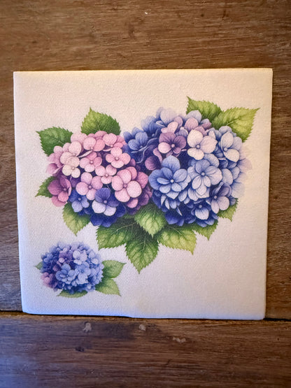 Linen tex Napkin- Vibrant Hydrangeas