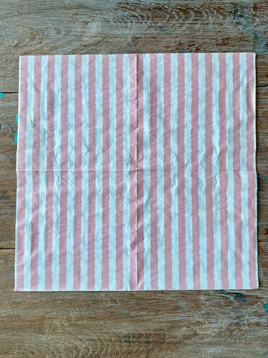 Napkin- Pink & White Stripes