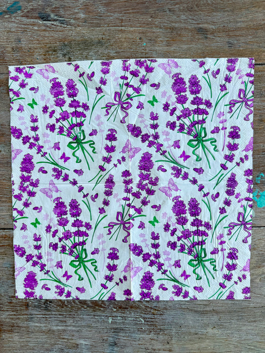 Napkin- Vibrant Lavender Bouquet