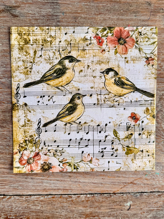 Scrapbook paper-Distressed Birdsong