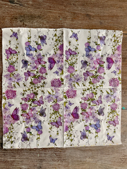Napkin Tissue- Purple Butterfly Dream
