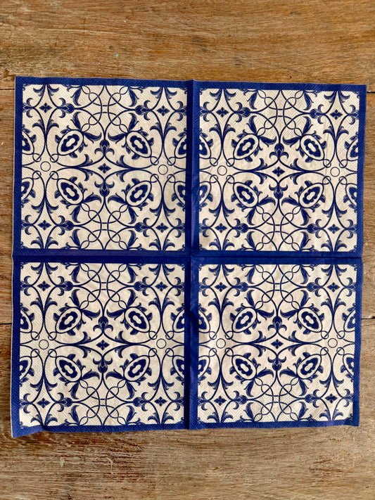 Napkin-Ornate Blue