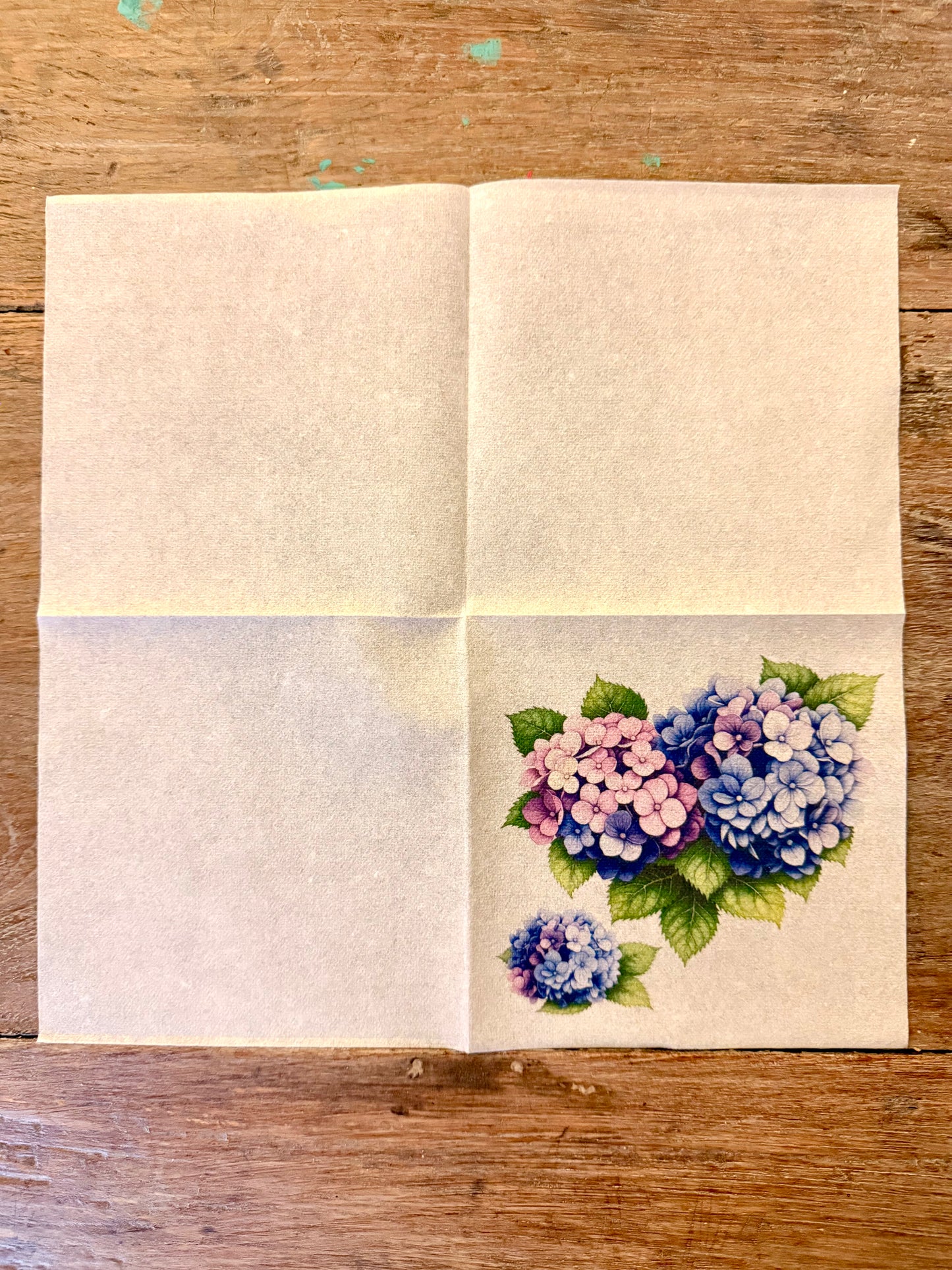 Linen tex Napkin- Vibrant Hydrangeas
