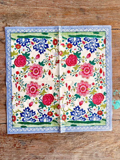 Designer Napkin-Floral Porcelain