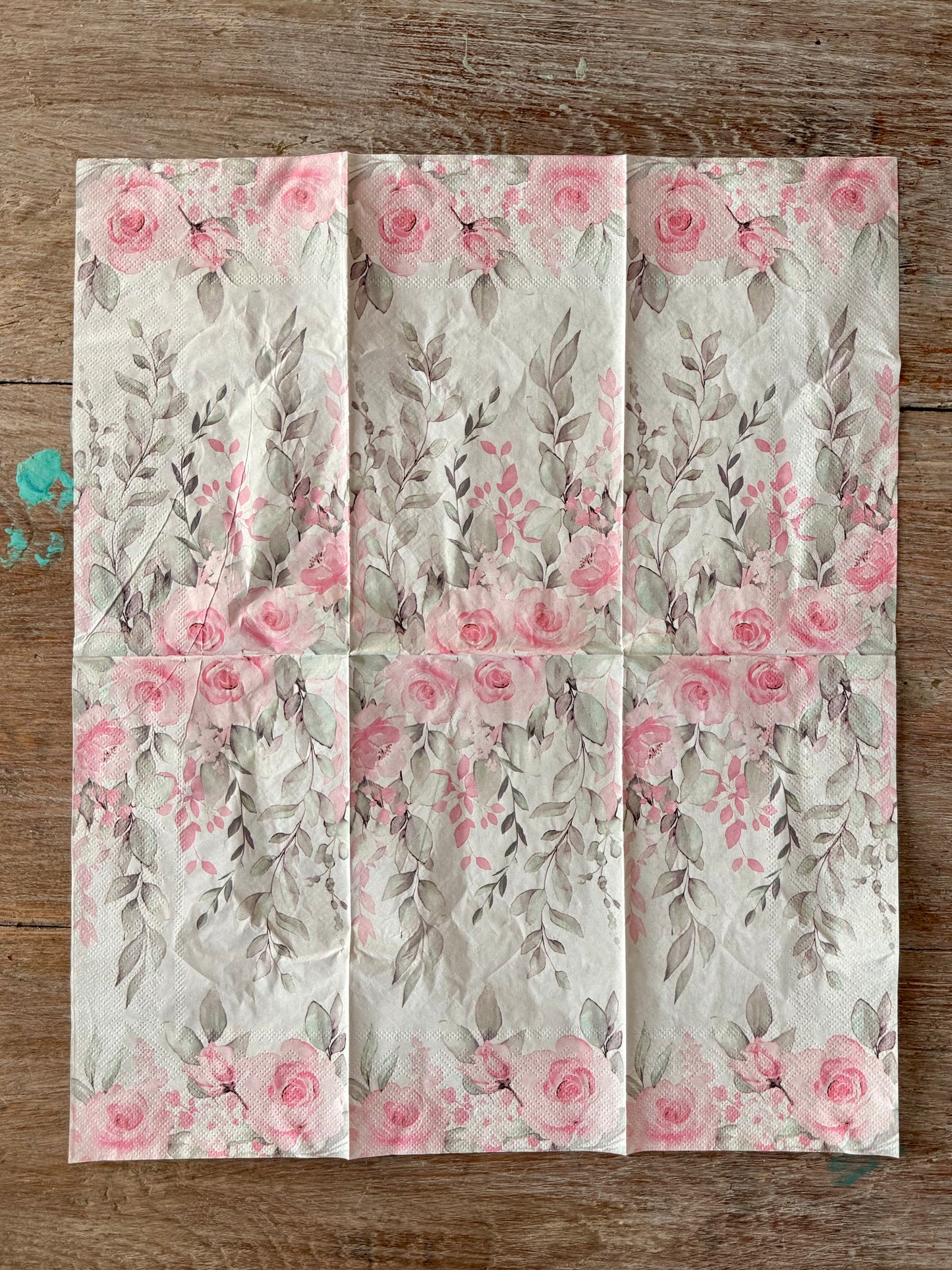 Napkin-Pink Rose Vines