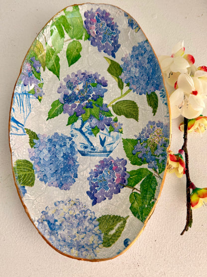 Designer Napkin-Blue Hydrangea Porcelain