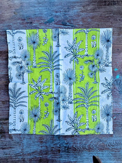 Designer Napkin-Palms Green
