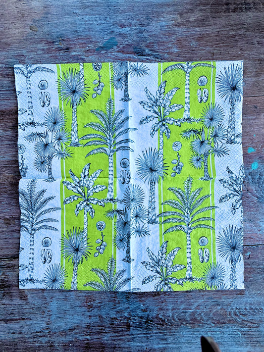 Designer Napkin-Palms Green