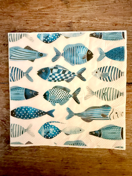 Napkin-Aqua Fish