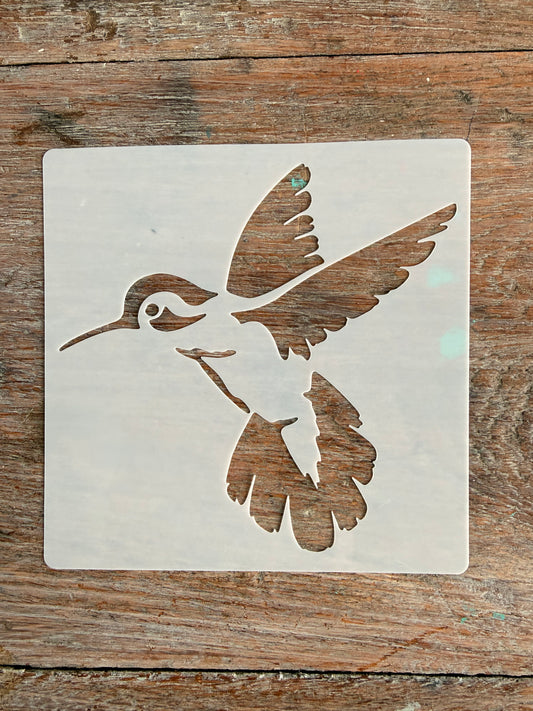 Stencil-Hovering Hummingbird