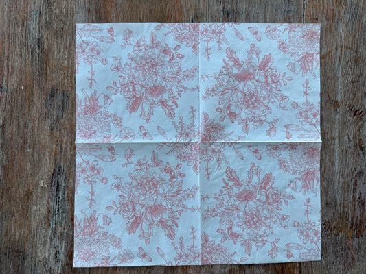 Napkin-Red Fleur