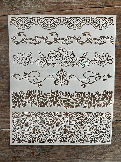 Stencil French Lace borders/ Scrolls
