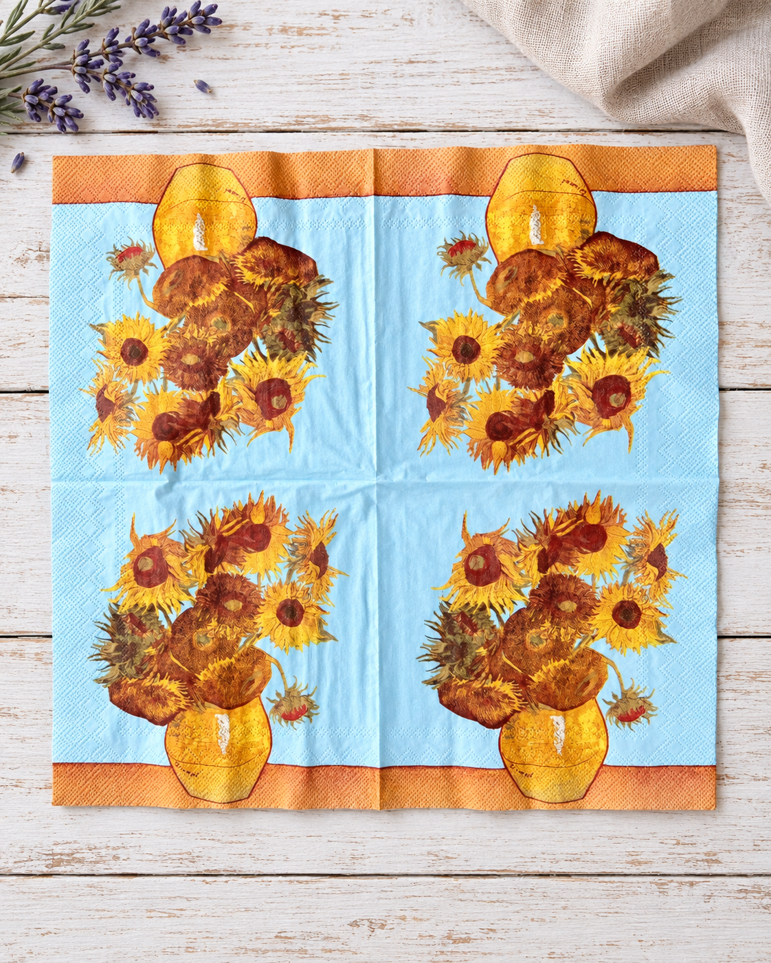 Napkin- Van Goph Sunflowers-French Collection