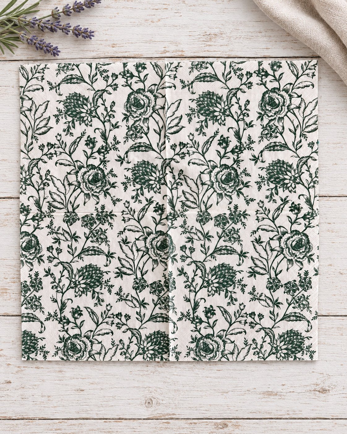 Napkin Paris-Green Florals-French Collection