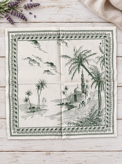 Napkin-Idyllic Egyptian Scene-French Collection