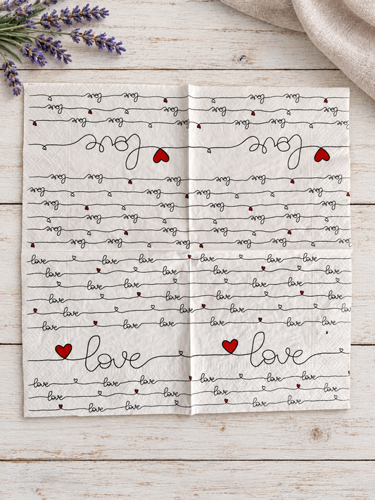 Napkin Paris-Love Letter