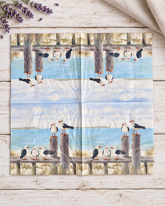 Napkin - Seagull Beach- French Collection