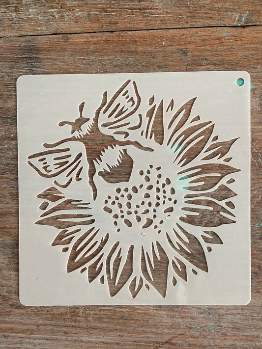 Stencil - Sunflower Bee