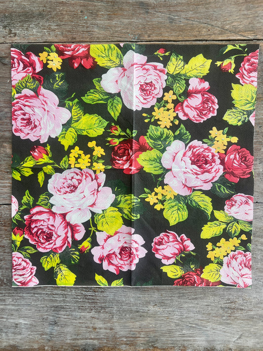 Napkin-Black Rose