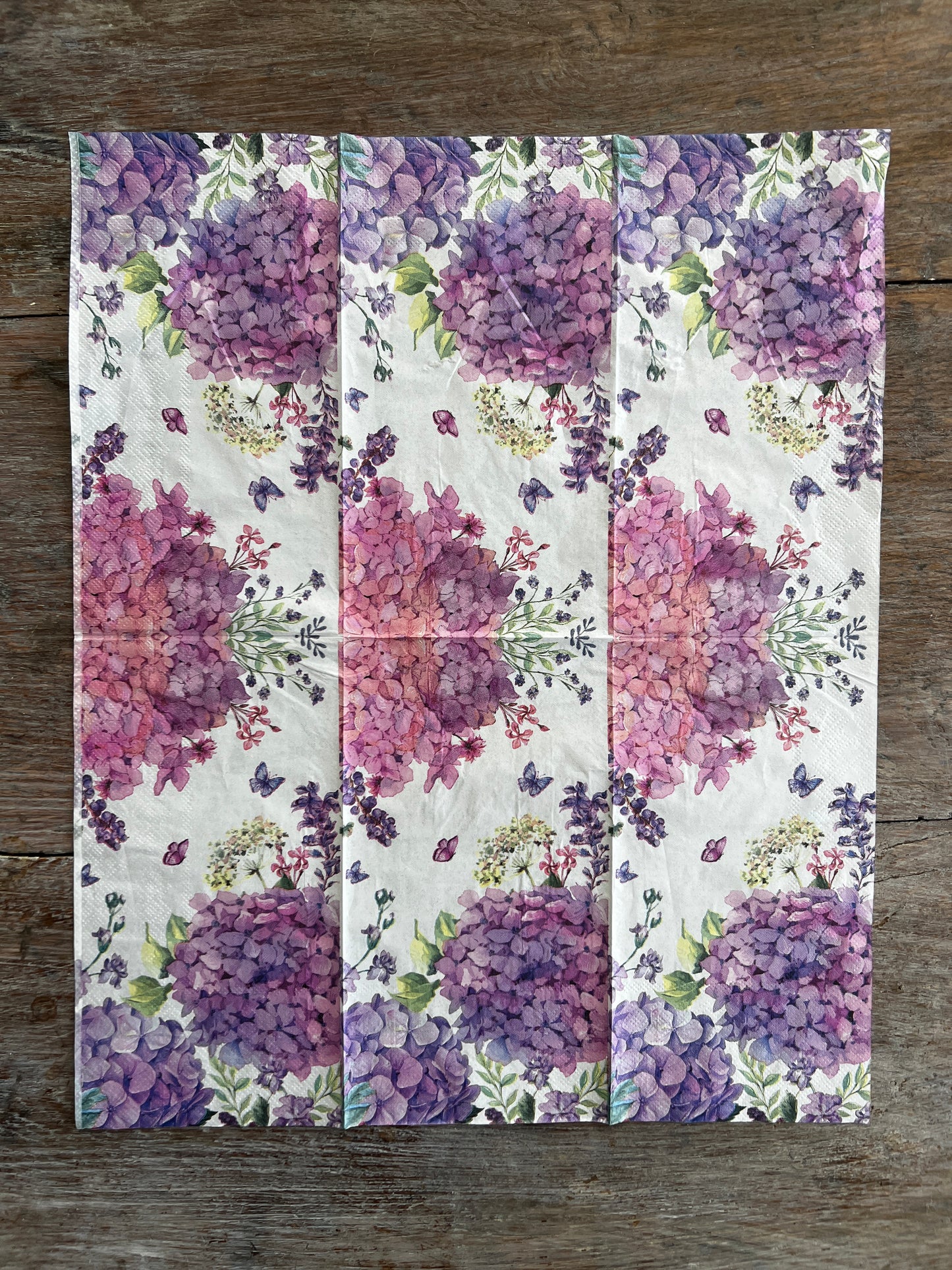 Hydrangea decoupage