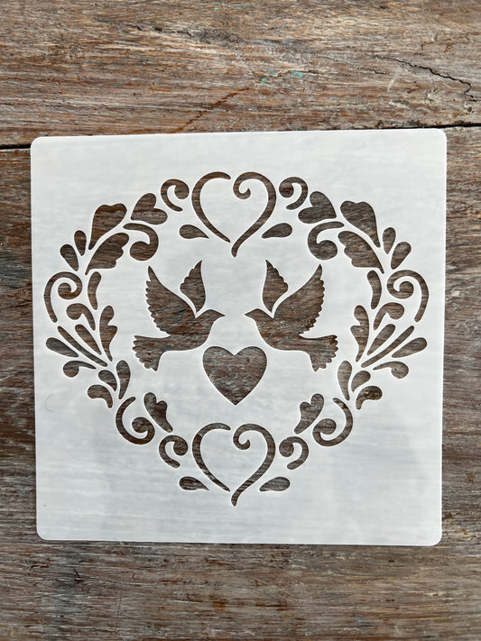 Stencil-Love Bird