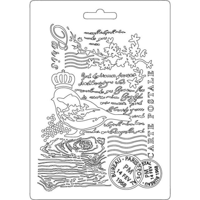 Texture Impression mould -Bird, Stamps, Script