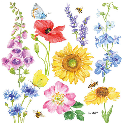 Designer Napkin-Flowers and Bees