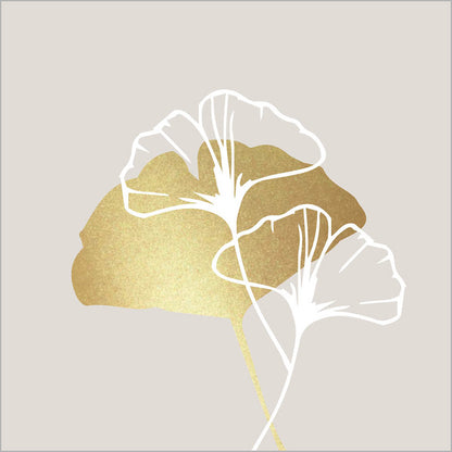 Designer Napkin-Golden Gingko Taupe-Large