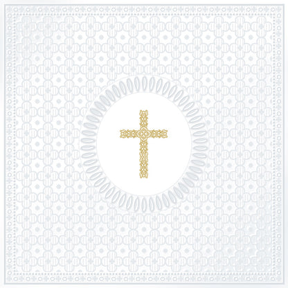 Napkin Designer-Medallion Crucifix Pearl