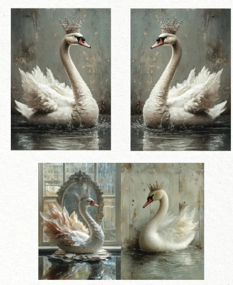 1 only.Swan Serenity Fiber Tissue. 3 reversible designs