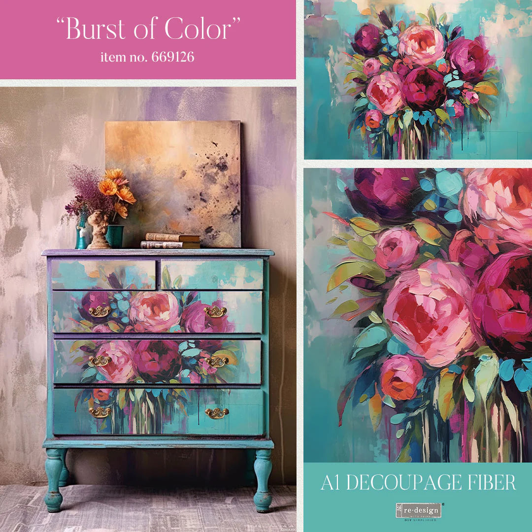 ReDesign Decoupage Fiber Tissue  Burst of Color A1