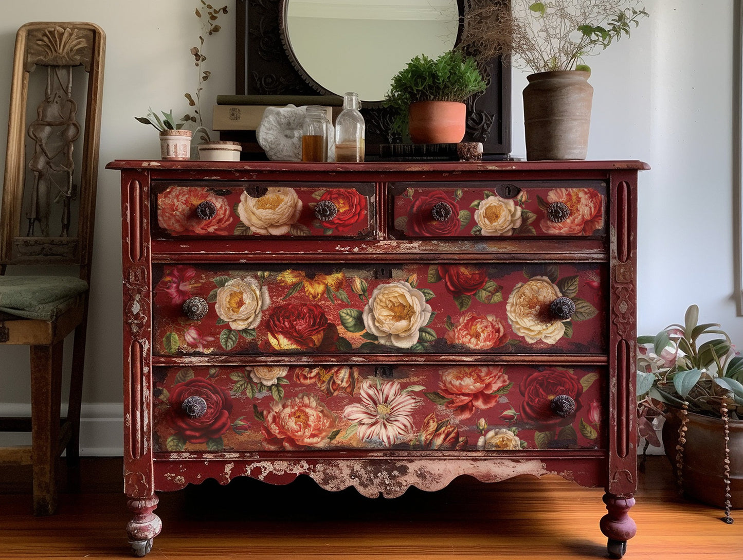 IOD Furniture Transfer-Collage de Fleurs