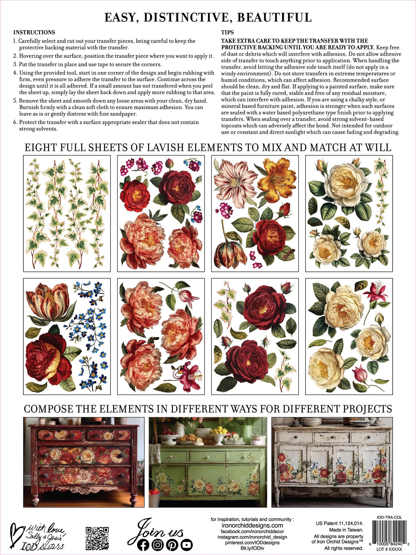 IOD Furniture Transfer-Collage de Fleurs